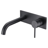 Ikon Hali Wall Combination Mixer Curved Spout Matte Black